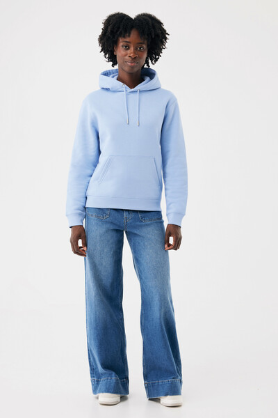 Mikina s kapucí IQONIQ Joshua z recyklované bavlny - Sky Blue / XL
