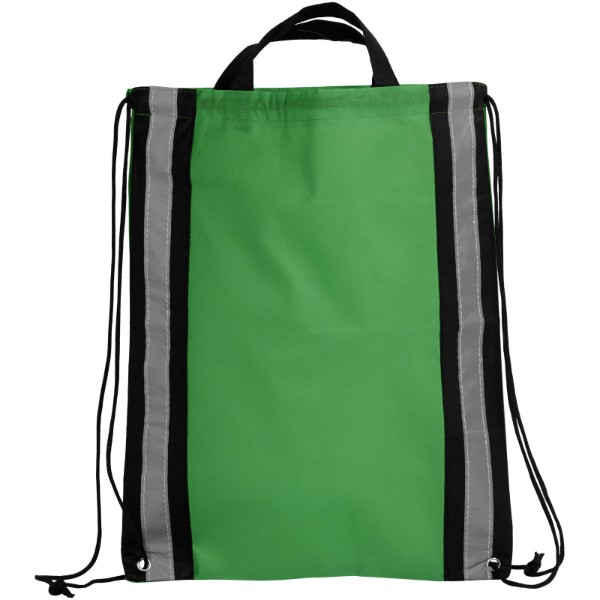 Odblaskowy plecak non-woven ściągany sznurkiem - Zielony