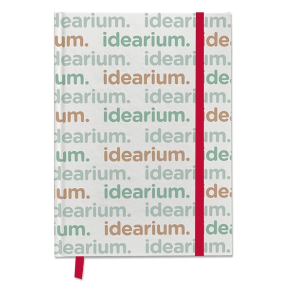 A5 paper hard cover notebook with your design printed sheets - Fire Red / Fire Red