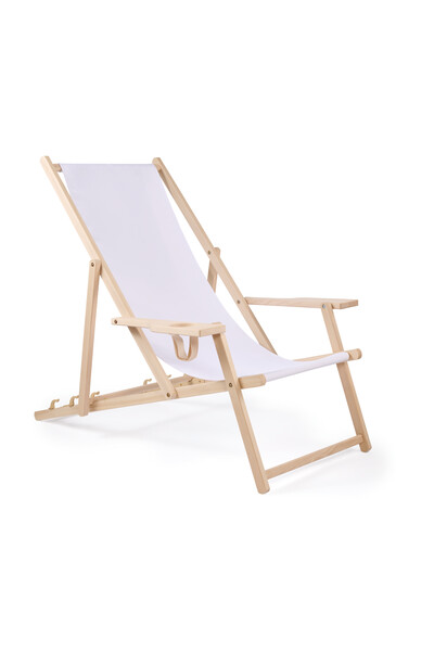Cup holder deck chair with removable cover (EN581 Certified) - Full colour