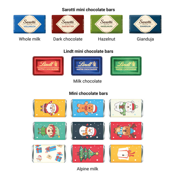 Shape Advent calendar gift Eco, mini chocolate bars