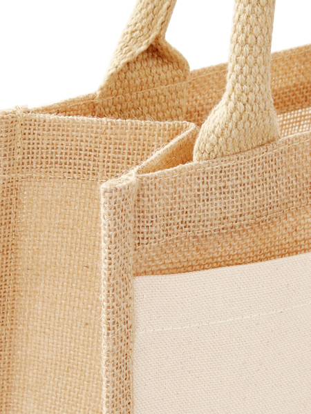Cotton Pocket Jute Midi Tote