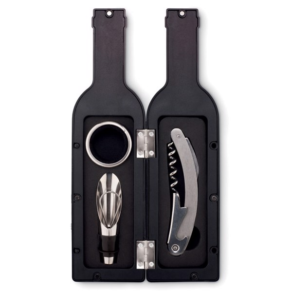 Settie wine set, bottle shape, ABS case