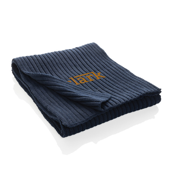 Écharpe tricotée 180x25cm Impact AWARE™ Polylana® - Bleu Marine