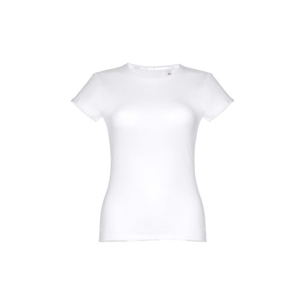 THC SOFIA WH. Women's fitted short sleeve cotton T-shirt. White - White / S