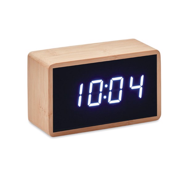 MB - LED alarm clock bamboo casing Miri Clock