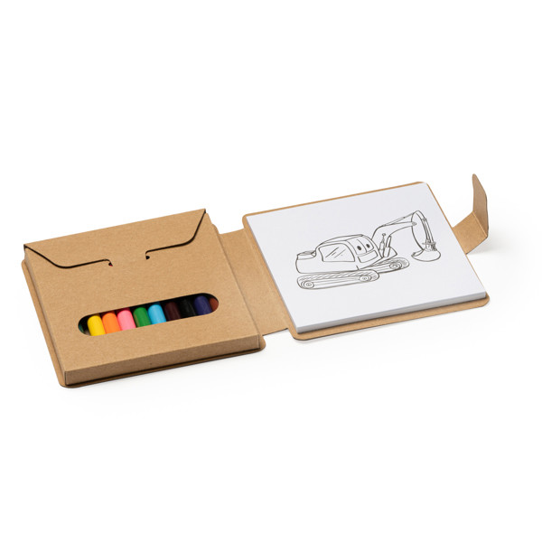 Personalized children's coloring set with drawing pad and color pencils