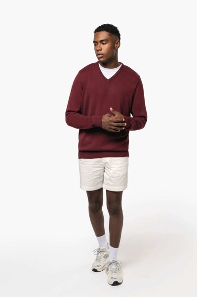 Men’S V-Neck Jumper - Light Royal Blue / 4XL