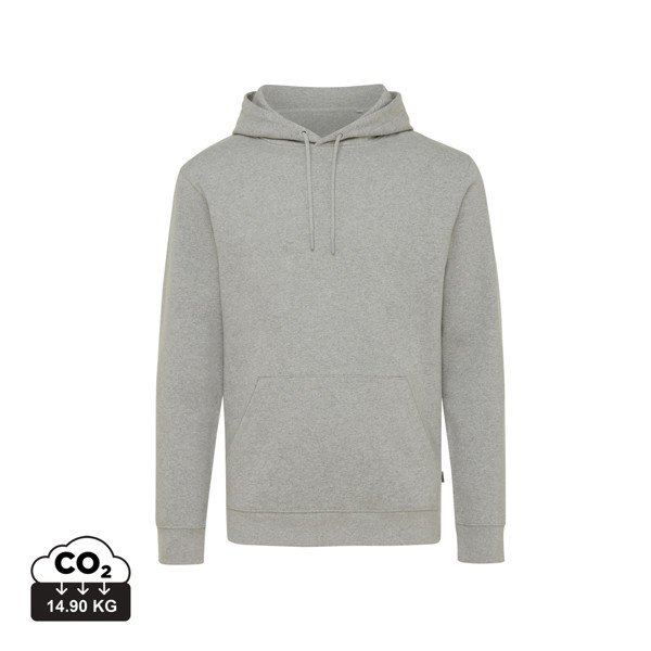 Sweat à capuche en coton recyclé et non teinté Iqoniq Torres - Heather Grey / L