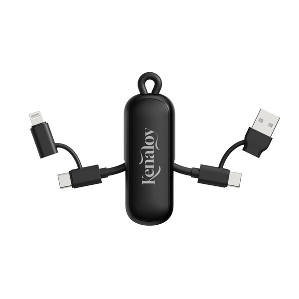 Urban Vitamin Dublin 100W 4-v-1 kabel na klíčenku - Černá