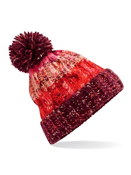 Corkscrew Pom Pom Beanie - Cherry Sherbet