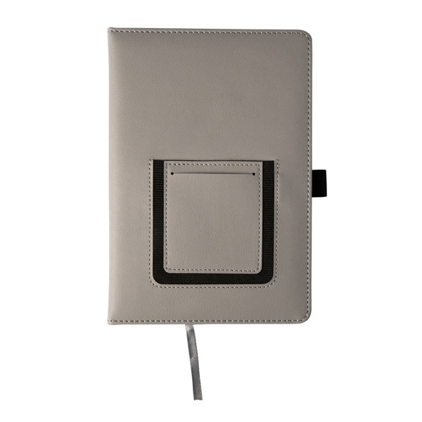 Eibar notepad with phone pocket - Grey