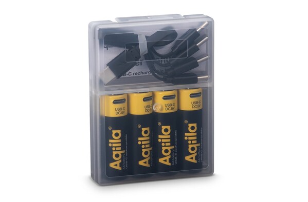 Aqiila Rechargeable USB-C Batteries AA 2000mAh 4-pack
