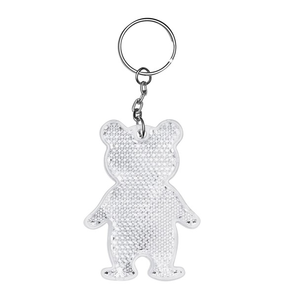 Reflektierender Schlüsselanhänger Teddy - Weiß
