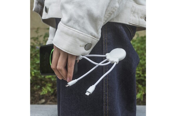 Xoopar Eco polnilni kabel, reciklirana plastika, RPET - Bela