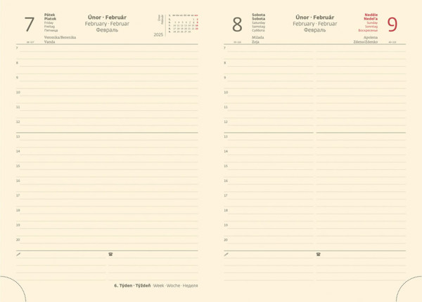 Denní diář Nebrasca 2025, A5 - červený