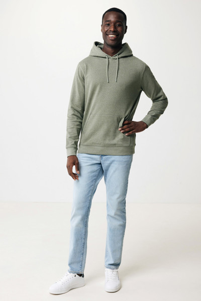 Sweat à capuche en coton recyclé et non teinté Iqoniq Torres - Heather Green / XXS