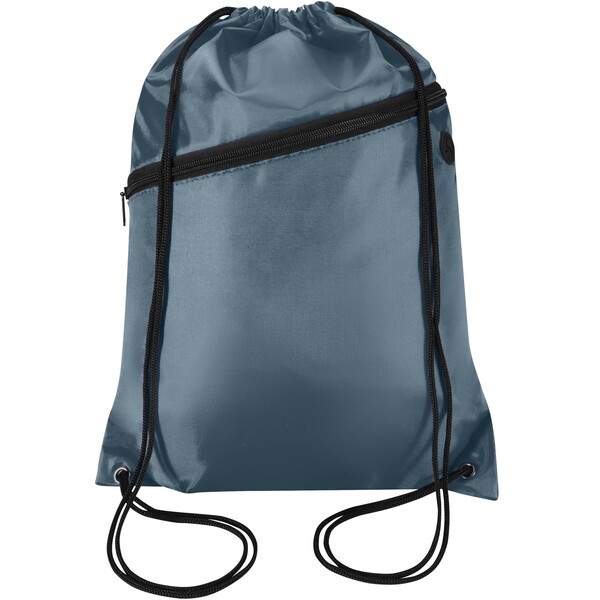 Oriole RPET drawstring bag with zipped front pocket 5L - Hale Blue
