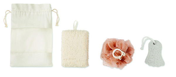 Bath set in cotton pouch Cuida Set