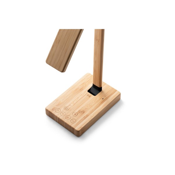 MOREY. Candeeiro de secretária dobrável com carregador wireless super rápido 15W em bambu