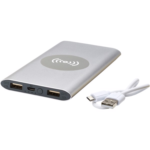 Juice 8000mAh trådløs powerbank - Sølv