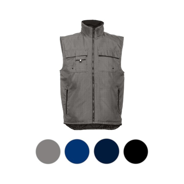 THC STOCKHOLM. Workwear padded bodywarmer - Grey / M