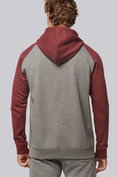Adult Two-Tone Hooded Sweatshirt - Grey Heather / Sporty Navy / XS