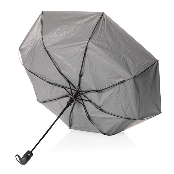 21" Impact AWARE™ RPET 190T Pongee dual colour mini umbrella - Silver