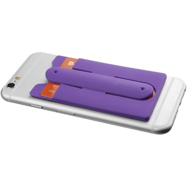 Sluchátka s kabelem a silikonové pouzdro na telefon - Purpurová