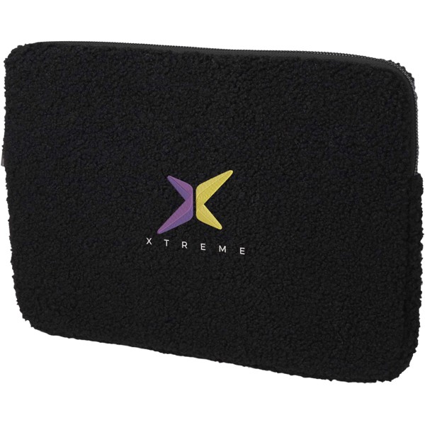 Bear 13" GRS-recycelte Sherpa Laptophülle 2 L - schwarz