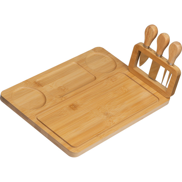 Bamboo cheese set FORTUNATO - Beige