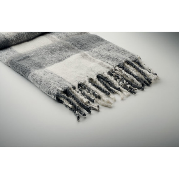 Chequered mohair blanket Quet - Grey