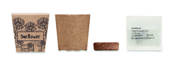 Sunflower grow kit biodegradable pot, soil tablet