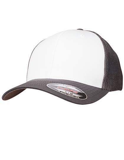 Flexfit Mesh Colored Front Cap - Dark Grey / White / Dark Grey / L/XL