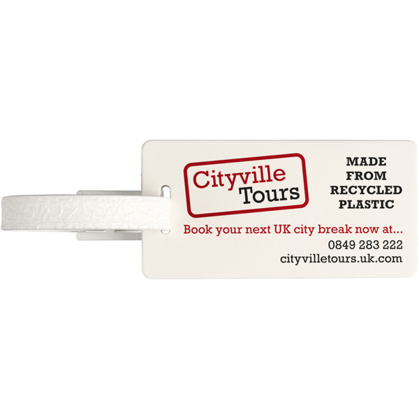 River recycled window luggage tag - White