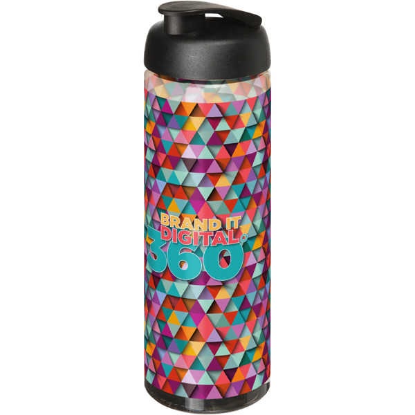 Športová fľaša H2O Vibe 850 ml s flipovým uzáverom - Uhľová / Jednofarebná čierna