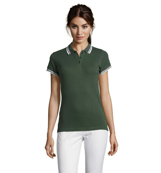 PASADENA pólo mulher 200g Pasadena Women - Forest Green / WhiteM