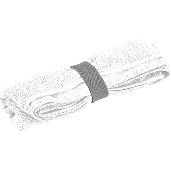 Microfibre towel with elastic band HUGH - White