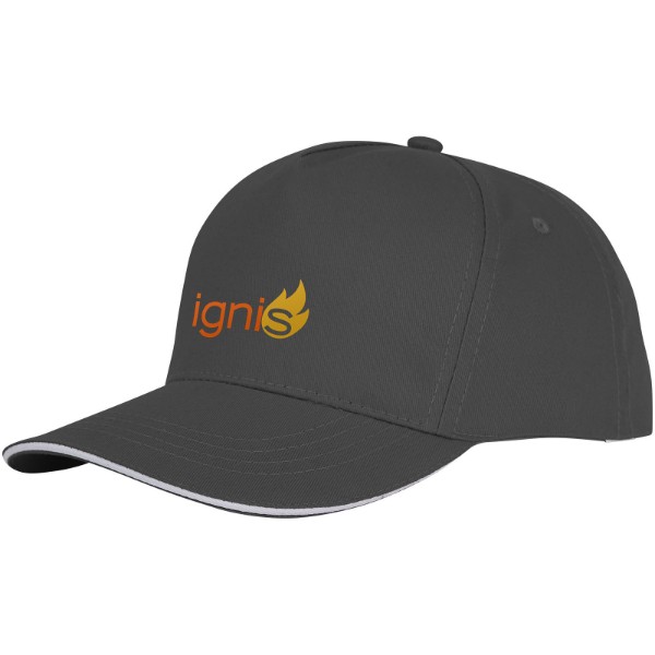 Casquette sandwich 5 panneaux Ceto - Gris storm