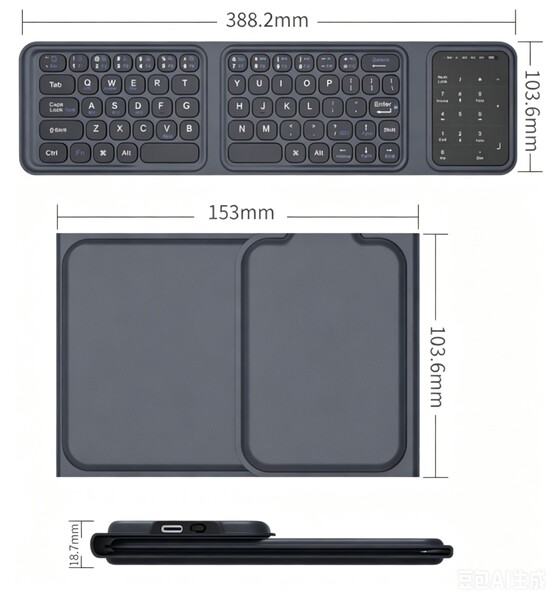Skladacie Bluetooth klávesnica