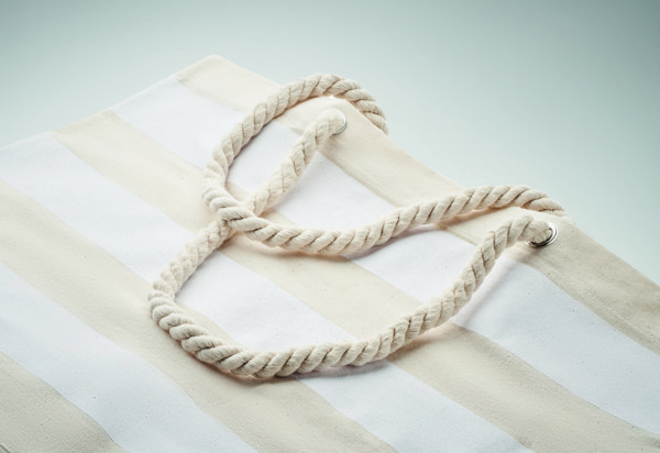 Borsa mare in cotone 220 gr/m² Heaven Stripe - Bianco
