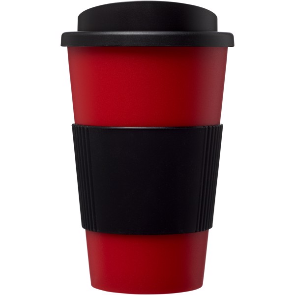Bicchiere termico da 350 ml con impugnatura Americano® - Nero / Rosso