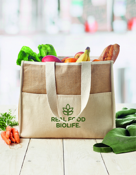 Sac shopping en toile et jute Campo De Geli