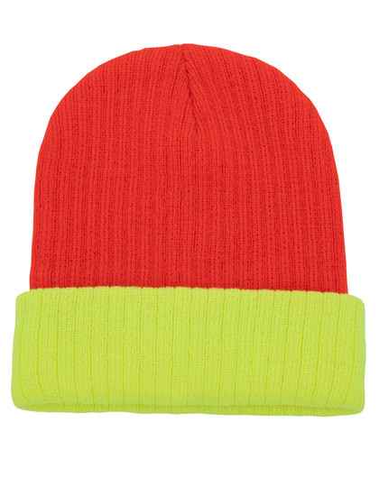 Two-Tone Beanie - Orange / Yellow / One Size