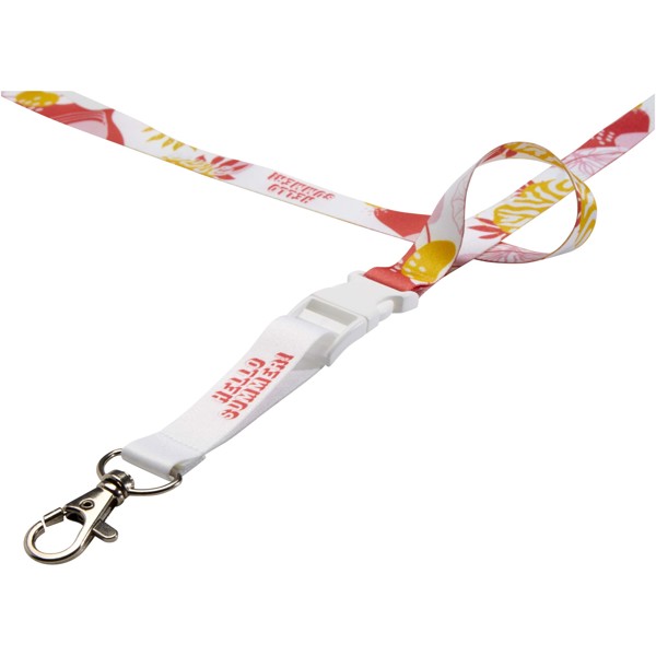 Balta plnobarevný lanyard - oboustranný - Bílá / Bílá / 15mm