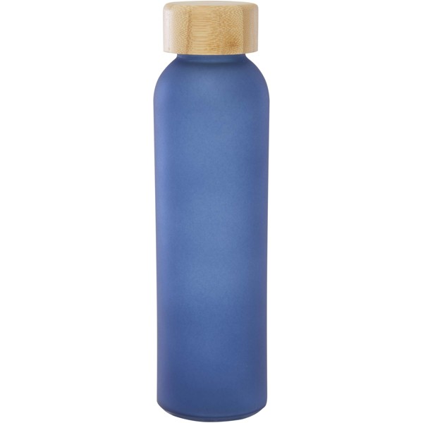 Bottiglia in vetro a calce sodata opaco con coperchio in bambù da 500 ml Lume - Blu oceano