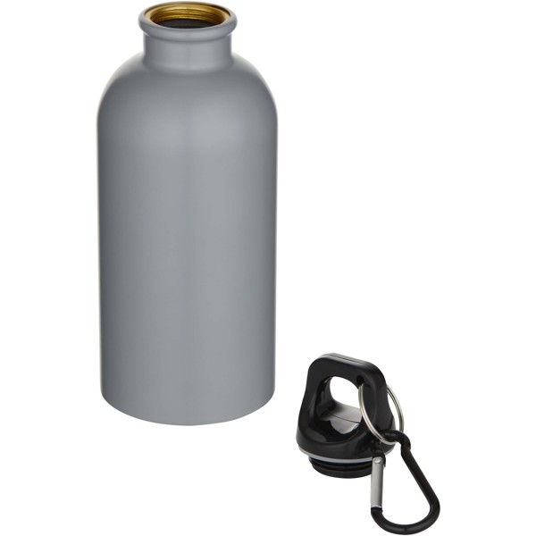 Borraccia da 400 ml in acciaio inossidabile certificato RCS a parete singola con moschettone Oregon - Grigio