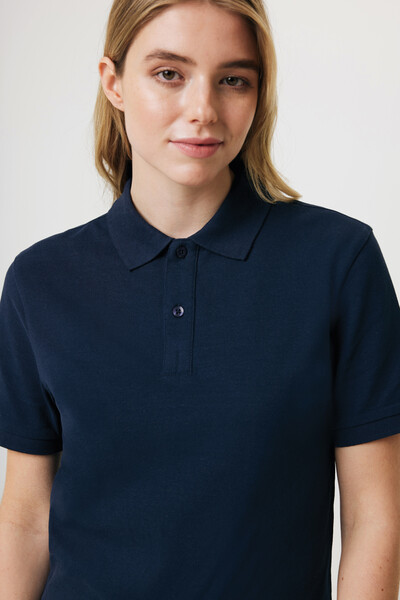 Polo en coton piqué et recyclé Iqoniq Yosemite - Bleu Marine / L