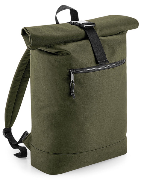 Recycled Roll-Top Backpack - Black / ONE SIZE