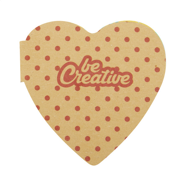 Bloc-notes autocollant personnalisé CreaStick Heart Eco